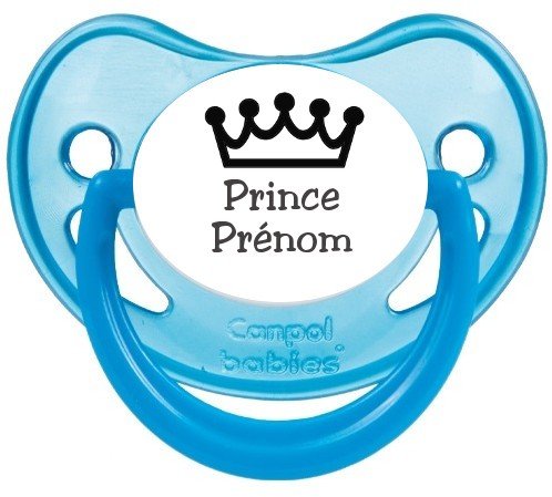 Tétine sucette bébé personnalisée Prince couronne dorée prénom LOG193 :  : Bébé et Puériculture