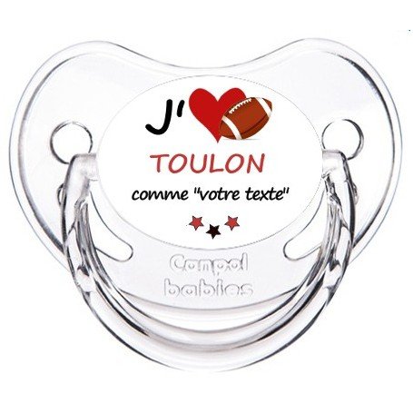 Tétine rugby personnalisée J'aime Toulon