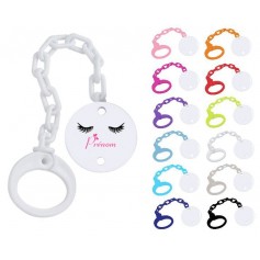 Attache tétine personnalisée Cils prénom