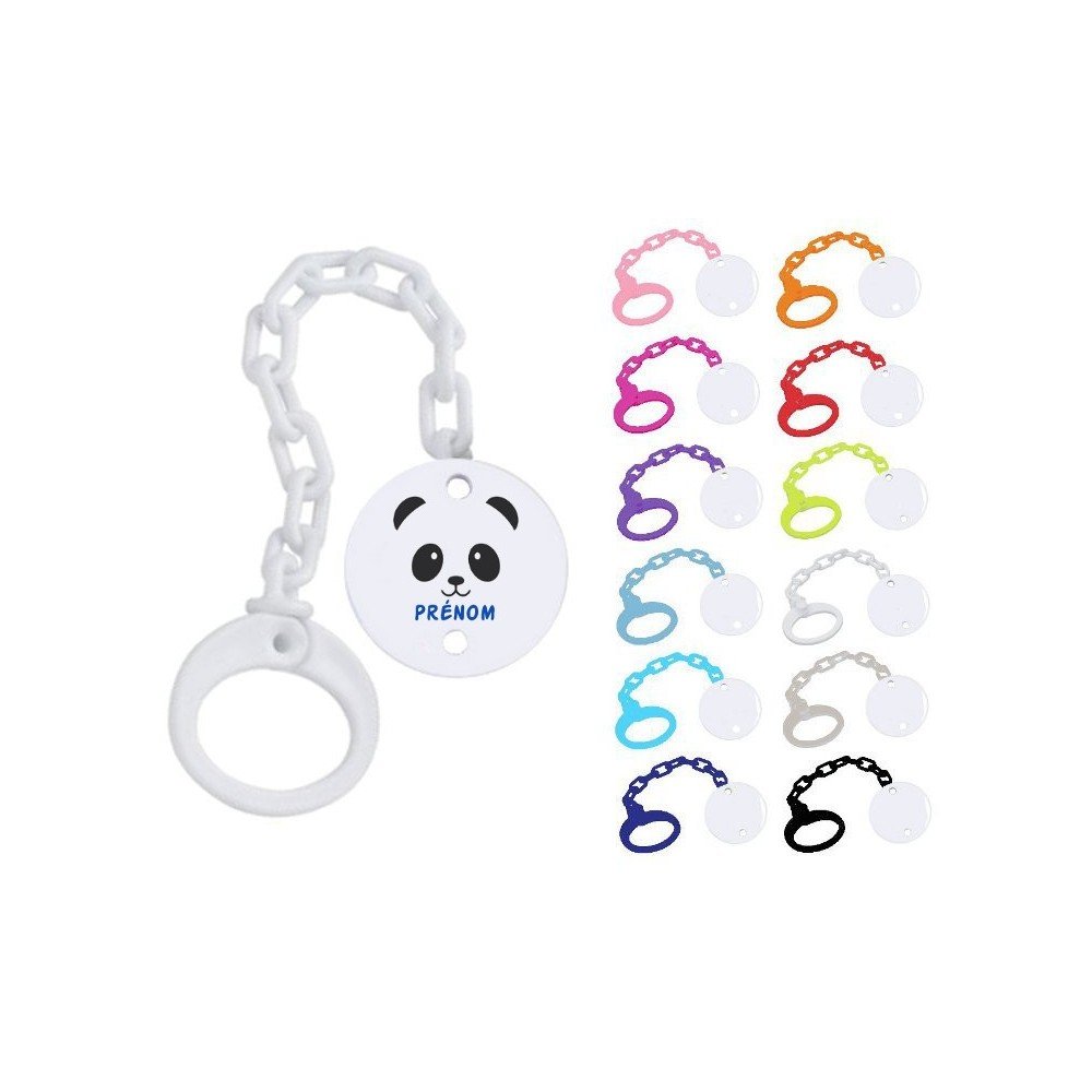Attache tétine Garçon anneau personnalisée Panda - Cadeaux