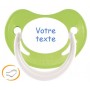 Tétine de bébé personnalisée vert Happy