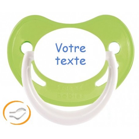 Tétine de bébé personnalisée vert Happy