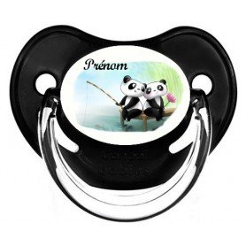 Tétine bébé personnalisée pandas et prénom