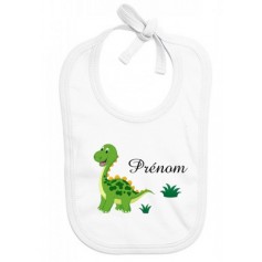 Bavoir personnalisé bébé dinosaure prénom