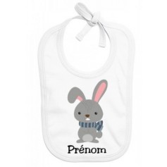 Bavoir personnalisé bébé lapin froid prénom