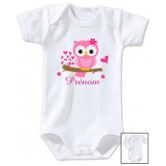Body personnalisé prénom chouette fille