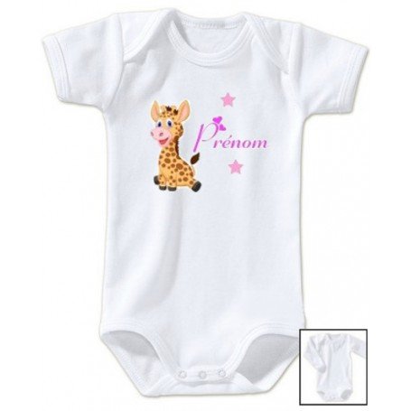 Body bébé personnalisé prénom girafe