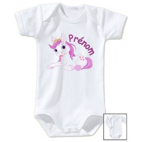 Body bébé personnalisé prénom licorne princesse