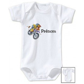 Body bébé personnalisé prénom motocross