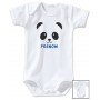 Body bébé personnalisé prénom panda tête
