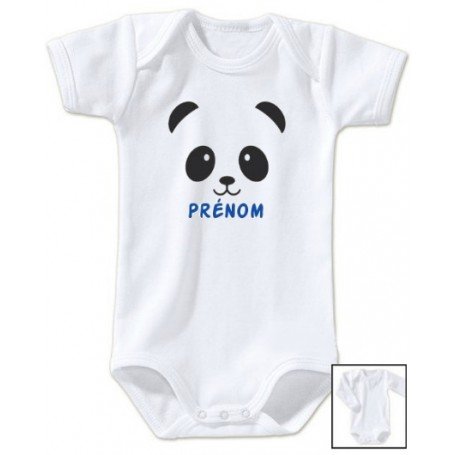 Body bébé personnalisé prénom panda tête