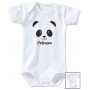 Body bébé personnalisé prénom panda visage