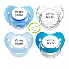 Lot de 4 tétines physiologiques garçon (bleu, paillettes, pastel, transparente)