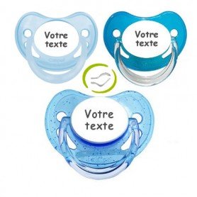 Tétines bébé personnalisées garçon (pastel, bleu,paillettes)