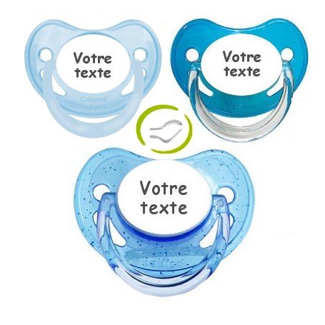 Tétines bébé personnalisées garçon (pastel, bleu,paillettes)