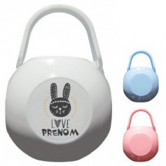 Boîte à tétine personnalisée lapin love