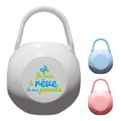 Boite à tétine je suis le rêve de mes parents papillon garçon