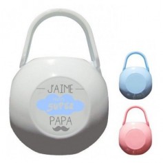 Boite à tétine j’aime mon super papa nuage garçon