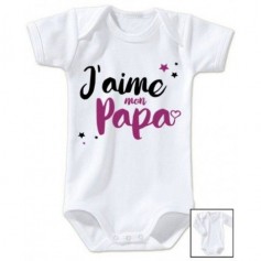Body de bébé j’aime mon papa étoiles fille