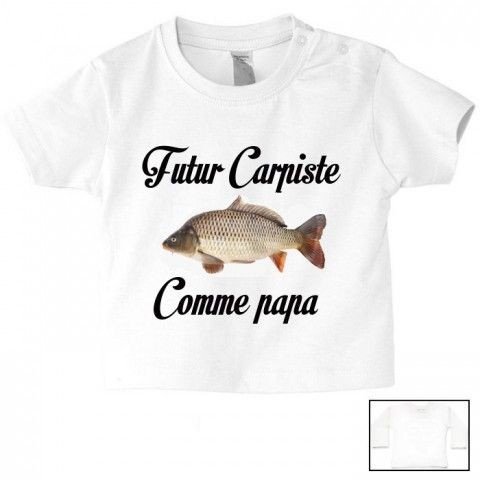 Tee shirt de b b futur carpiste comme papa