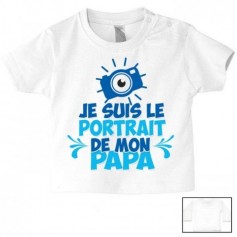 Tee-shirt de bébé je suis le portrait de mon papa garçon