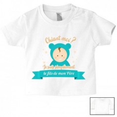 Tee-shirt de bébé chiant moi je suis simplement le fils de mon père