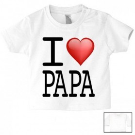 Tee-shirt de bébé i love papa