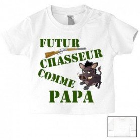 Tee-shirt de bébé futur chasseur comme papa