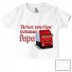 Tee-shirt de bébé futur routier comme papa