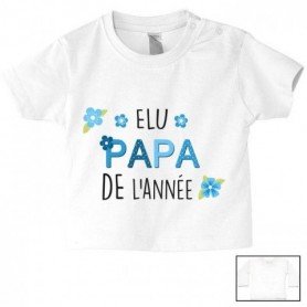 Tee-shirt de bébé élu papa de l’année garçon