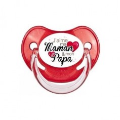 Tétine de bébé j'aime ma maman et mon papa