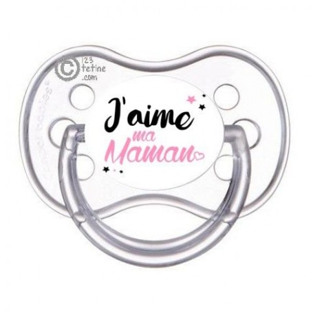 Tétine de bébé j’aime ma maman étoiles fille