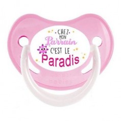 Tétine de bébé Chez mon parrain c'est le paradis fille