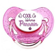 Tétine de bébé cool comme parrain et ouai fille