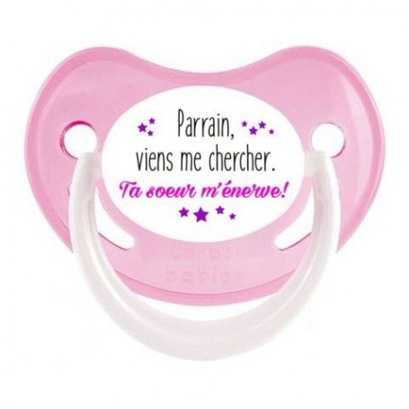 Tétine de bébé parrain viens me chercher ta sœur m’énerve étoiles fille
