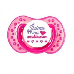 Tétine de bébé j'aime ma marraine cœur