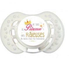 Tétine de bébé je suis la princesse des râleuses la reine c’est ma marraine