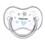 Tétine personnalisée etoile coeur bleu prénom