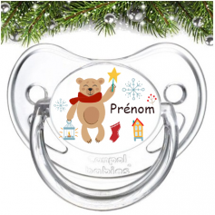 Tétine personnalisée ourson de noël