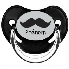 Tétine personnalisée moustache prénom