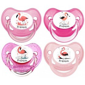 tétine de bébé flamant rose personnalisée