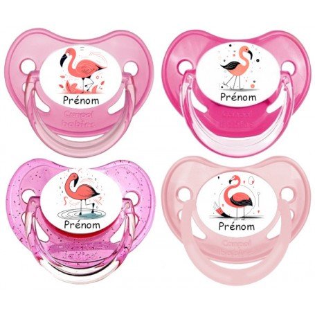 tétine de bébé flamant rose personnalisée