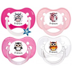 tétine de bébé hibou fille personnalisée