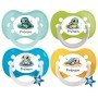 Lot de 4 tétines personnalisées tortue prénom