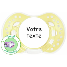 Tétine personnalisée trendy jaune dynamique