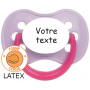 Tétine personnalisée cerise Continent violet rose latex