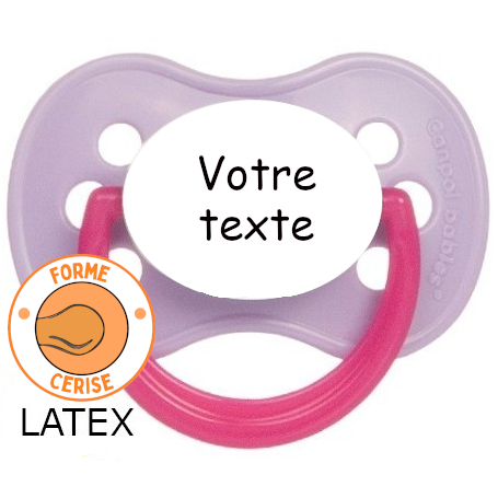 Tétine personnalisée cerise Continent violet rose latex
