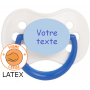 Tétine personnalisée cerise Continent blanc/bleu latex