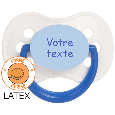 Tétine personnalisée cerise Continent blanc/bleu latex