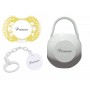 Kit tétine attache et boite (Trendy jaune)